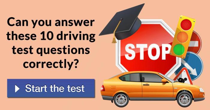 Common driving test questions and answers
