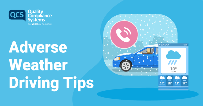 Safe driving techniques for adverse weather conditions